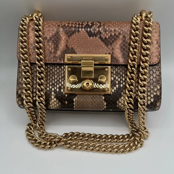 Gucci padlock Pink Python Crossbody with Gold Chain❤️ - Picture 8 of 8